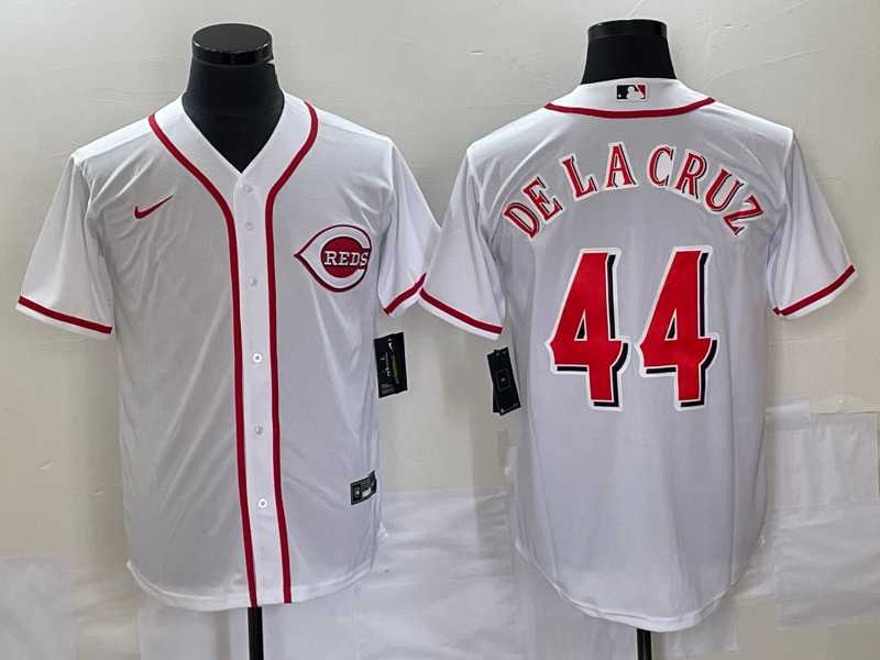 Men%27s Cincinnati Reds #44 Elly De La Cruz White Cool Base Stitched Baseball Jerseys->cincinnati reds->MLB Jersey